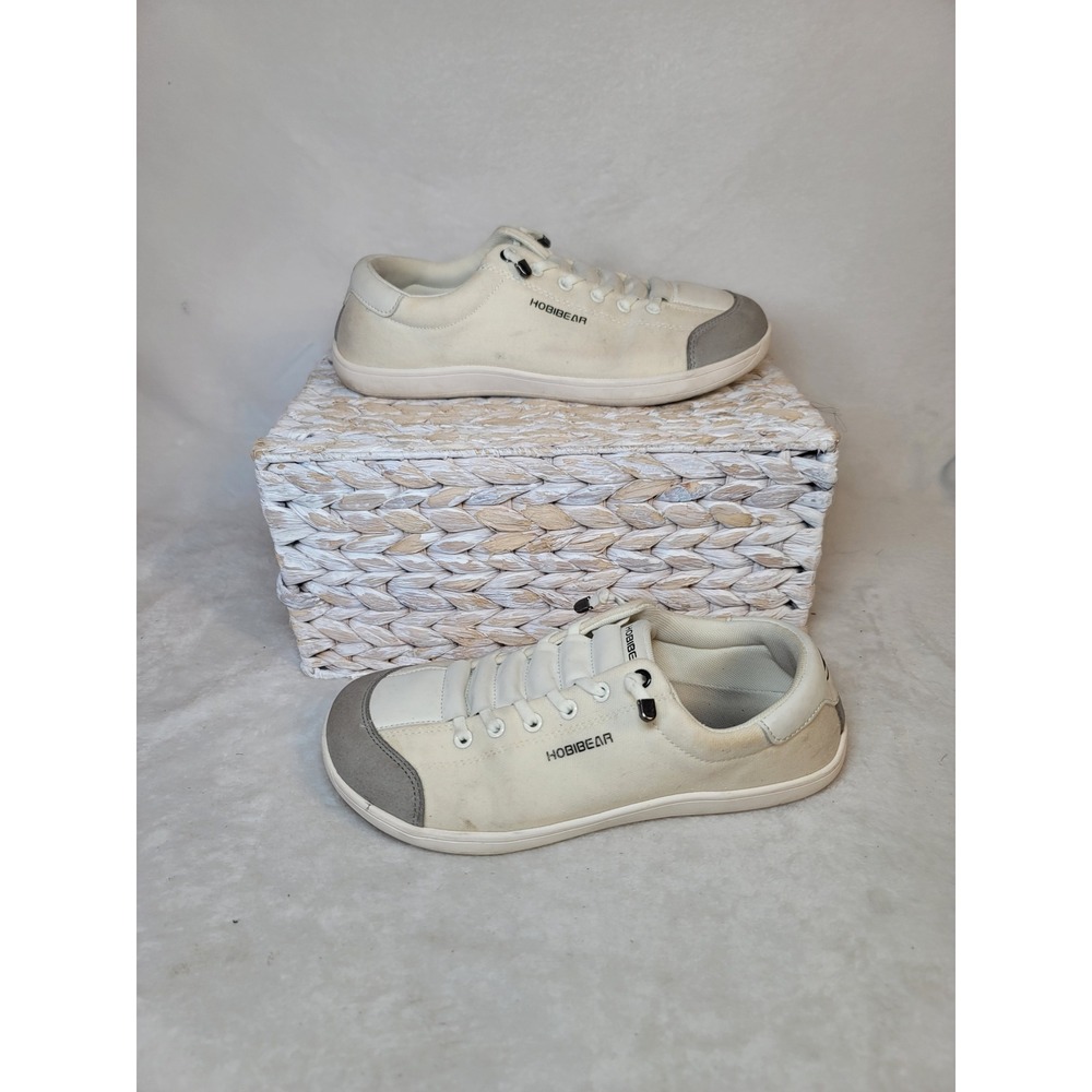 Hobibear Barefoot Shoes Minimalist Sneakers Cream Grey Size 9.5 Women 8 Men
